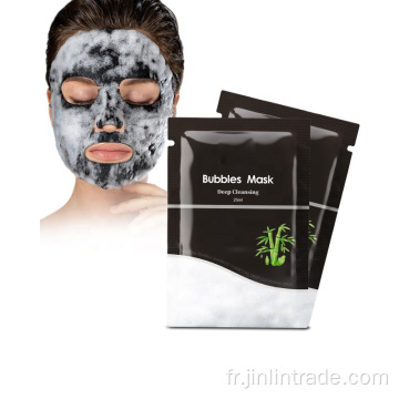 Feuille de masque facial à bulle de charbon de nettoyage en profondeur OEM